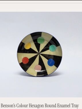 Hexagon Round Enamel Jewelry Tray - Multicolor